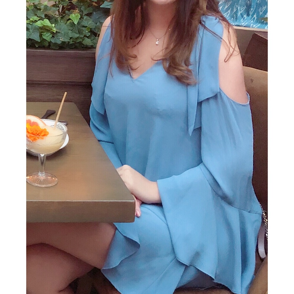 BCBGMAXAZRIA Light Blue Satin Dress